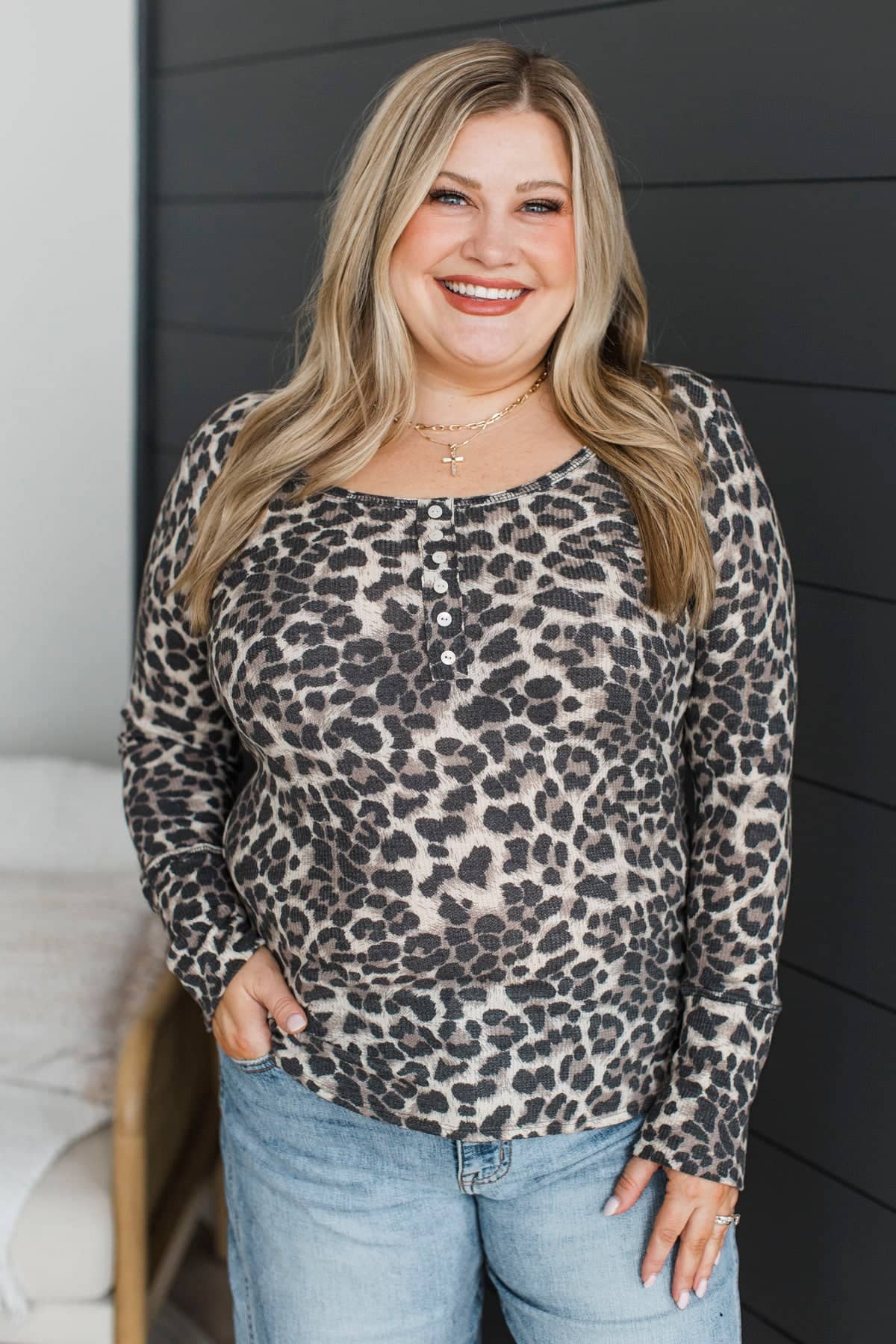 Keep A Good Thing Knit Top- Leopard Print