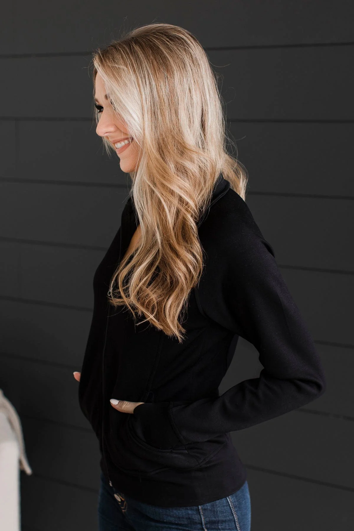 Keep Crushing It Zip-Up Jacket- Black - Image 6