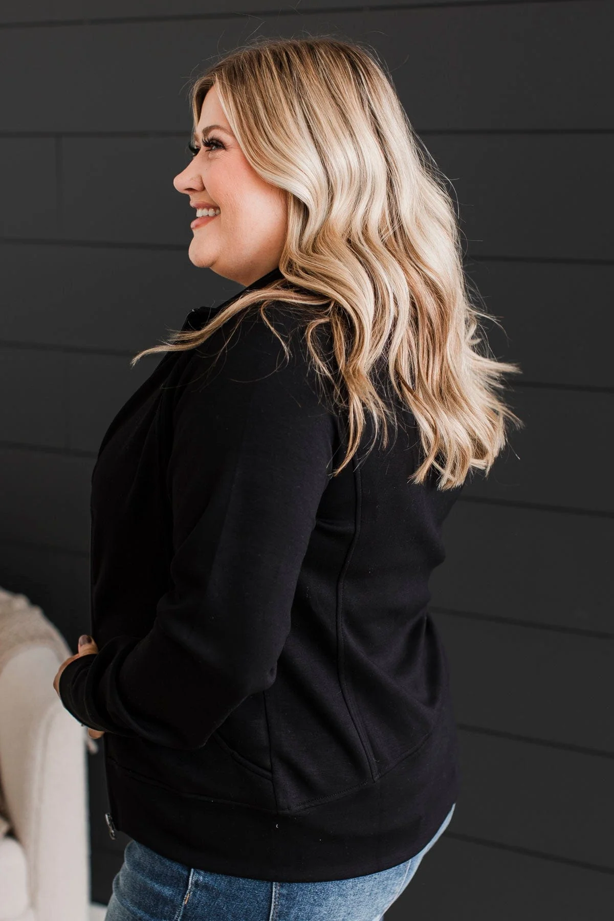 Keep Crushing It Zip-Up Jacket- Black - Image 7