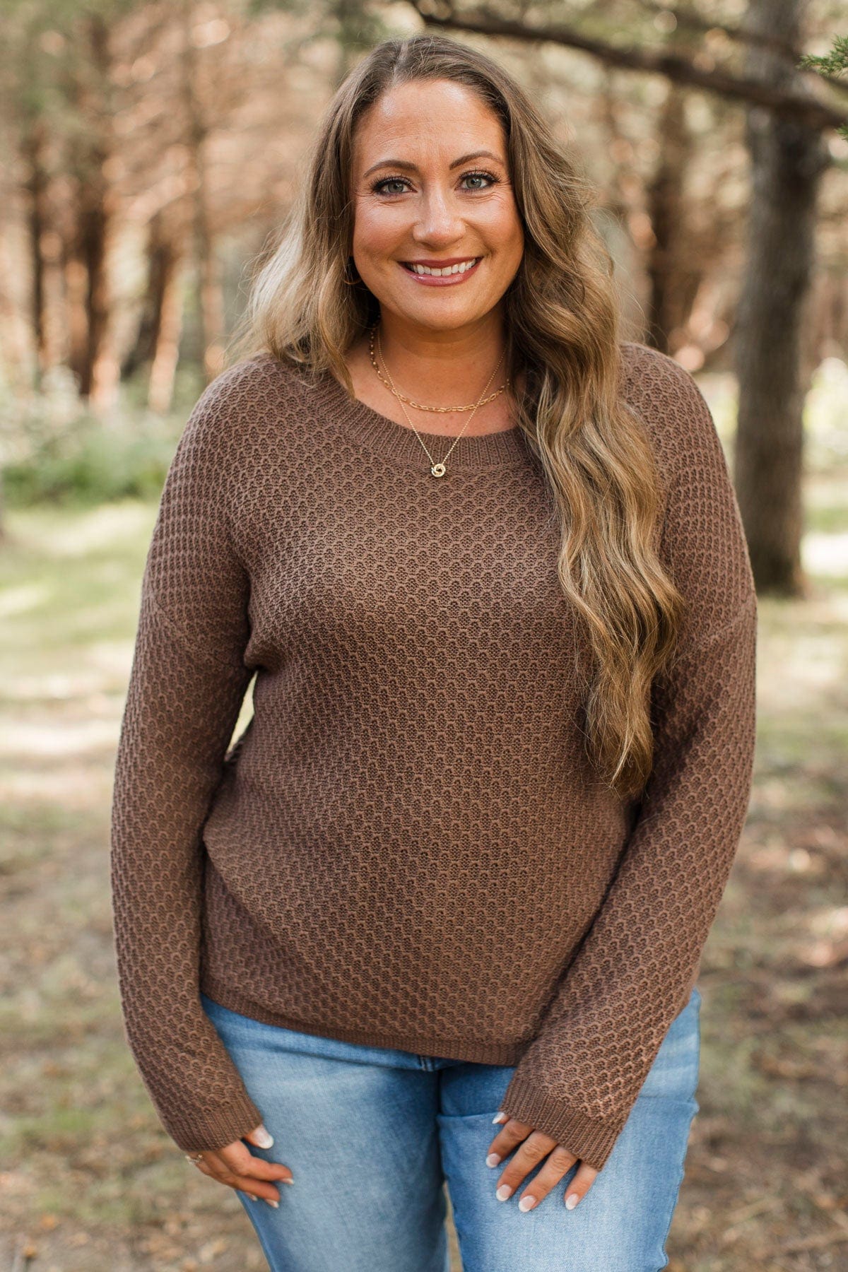 Keep It Colorful Knit Sweater- Brown - Image 4