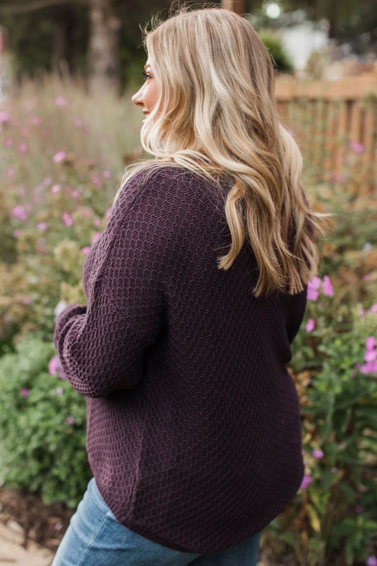 Keep It Colorful Knit Sweater- Plum - Image 5