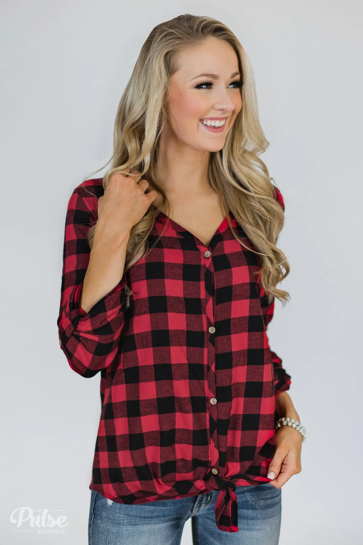 Keep It Coming Buffalo Plaid Button Up Top - Image 5