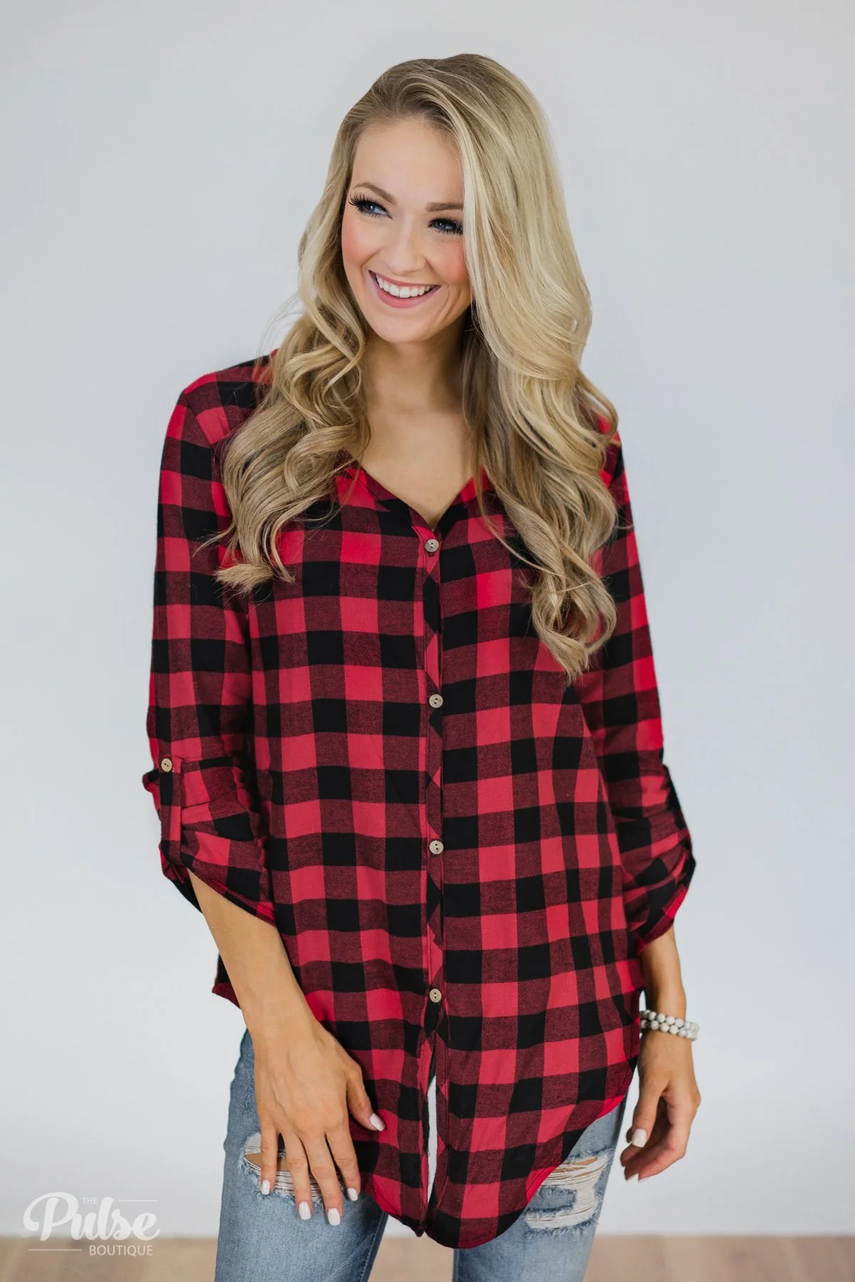 Keep It Coming Buffalo Plaid Button Up Top - Image 7