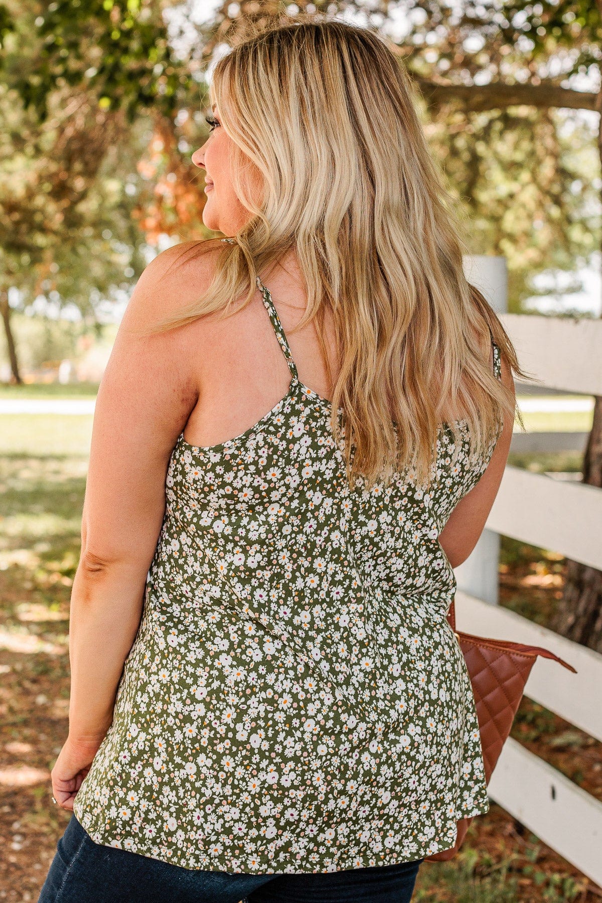 Keep It Cute Floral Tank Top- Hunter Green - Image 9