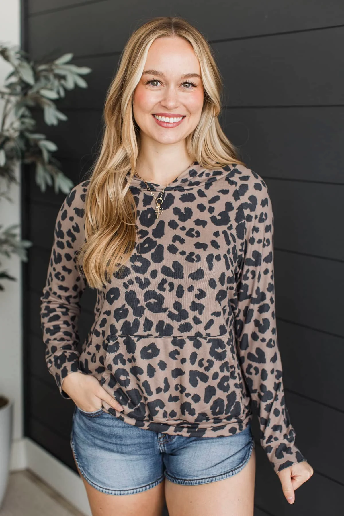 Keep It Natural Lightweight Hoodie- Leopard - Image 3