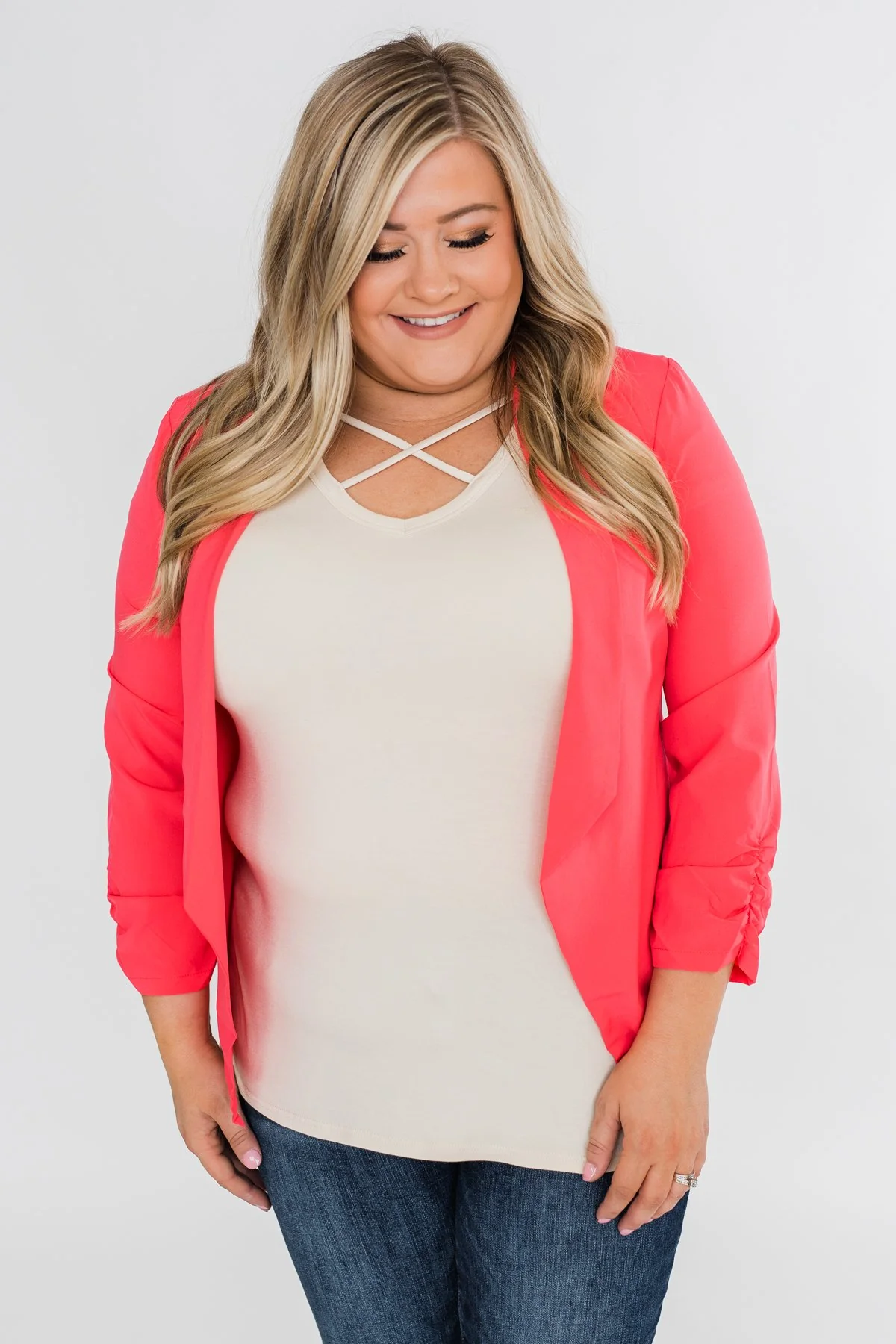 Keep It Professional Blazer- Neon Pink - Image 7