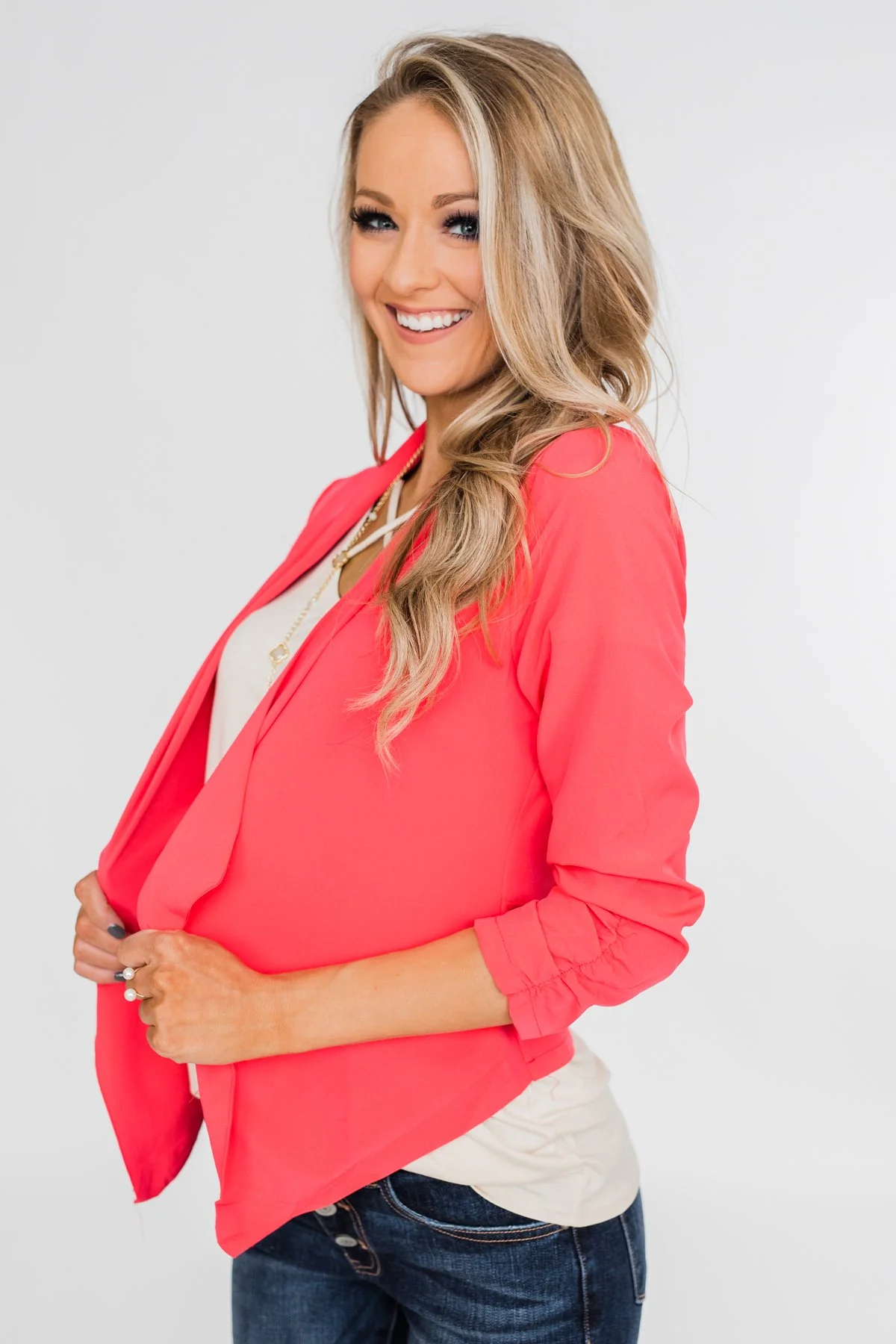 Keep It Professional Blazer- Neon Pink - Image 9