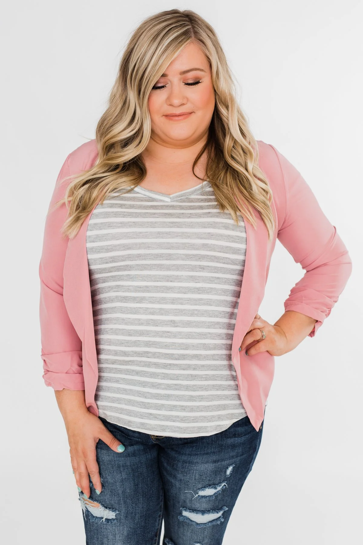Keep It Professional Blazer- Light Pink - Image 12