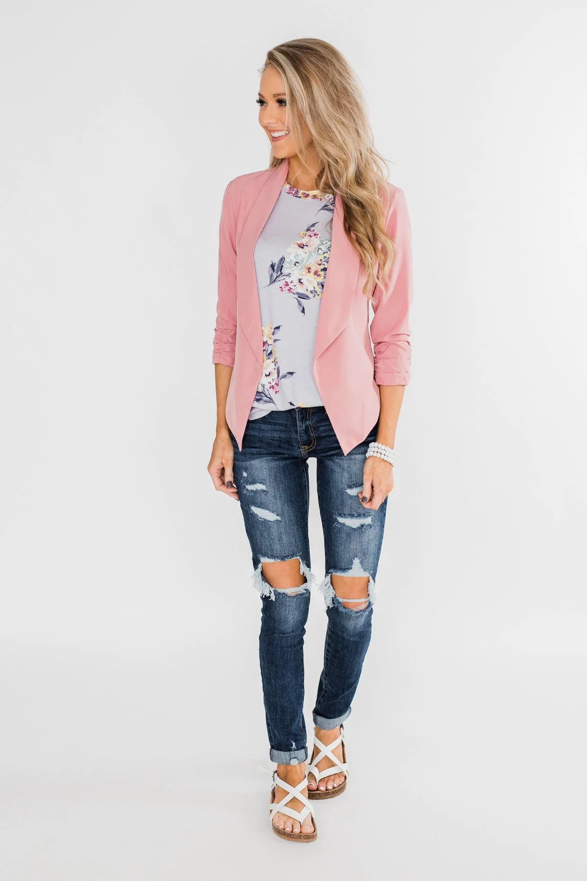 Keep It Professional Blazer- Light Pink - Image 4