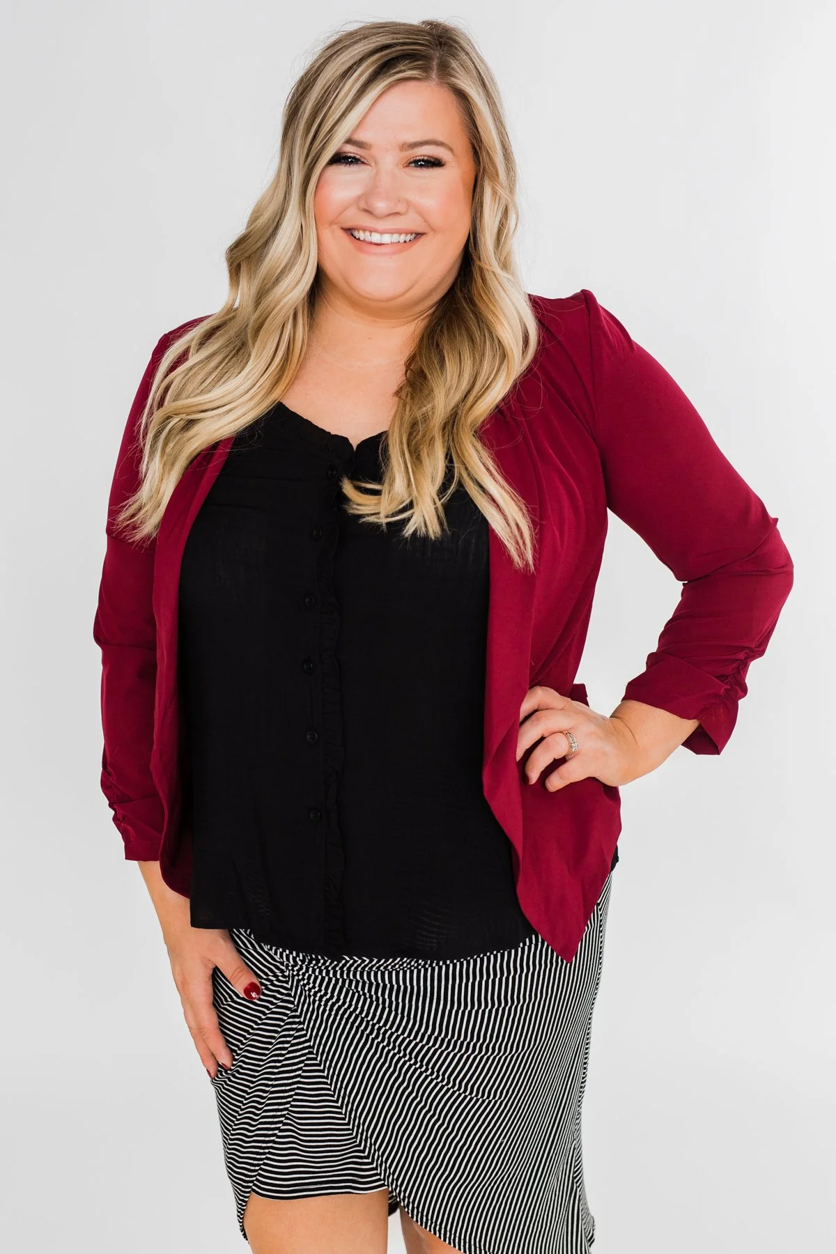 Keep It Professional Blazer- Wine - Image 2