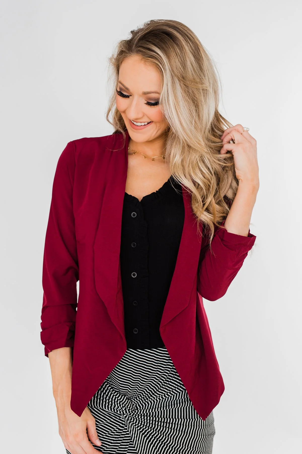 Keep It Professional Blazer- Wine - Image 5