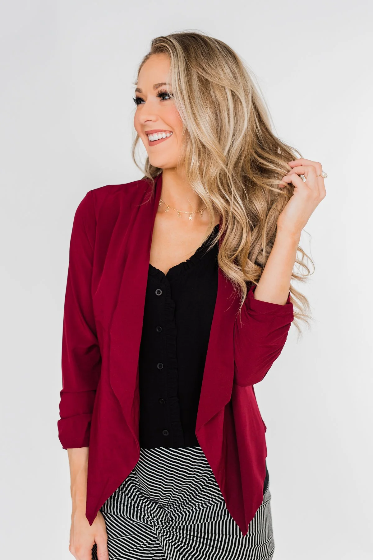 Keep It Professional Blazer- Wine - Image 7