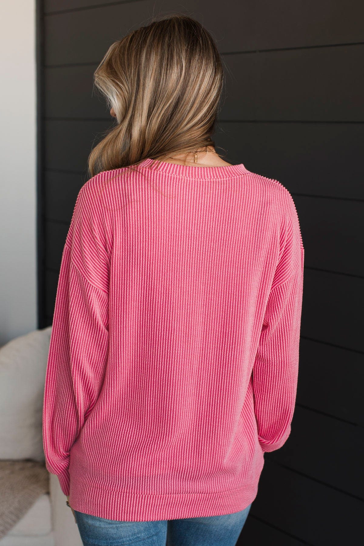 Keep Me In Mind Ribbed Knit Top- Pink - Image 8