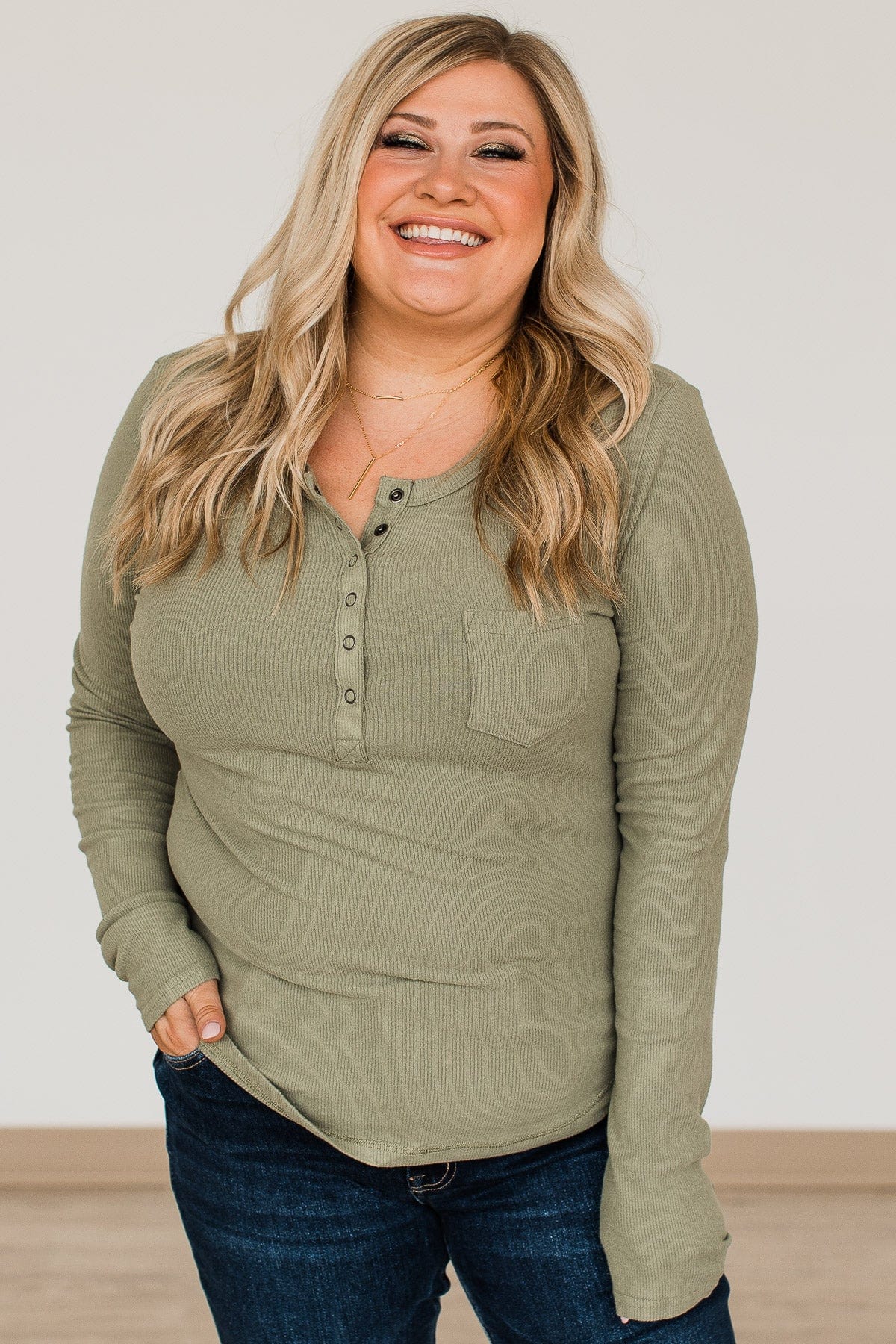 Keep Moving Forward Knit Top- Olive - Image 4