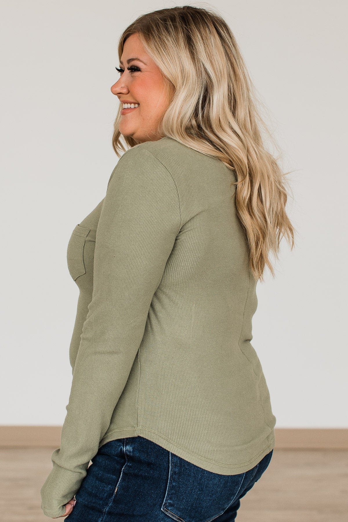 Keep Moving Forward Knit Top- Olive - Image 9