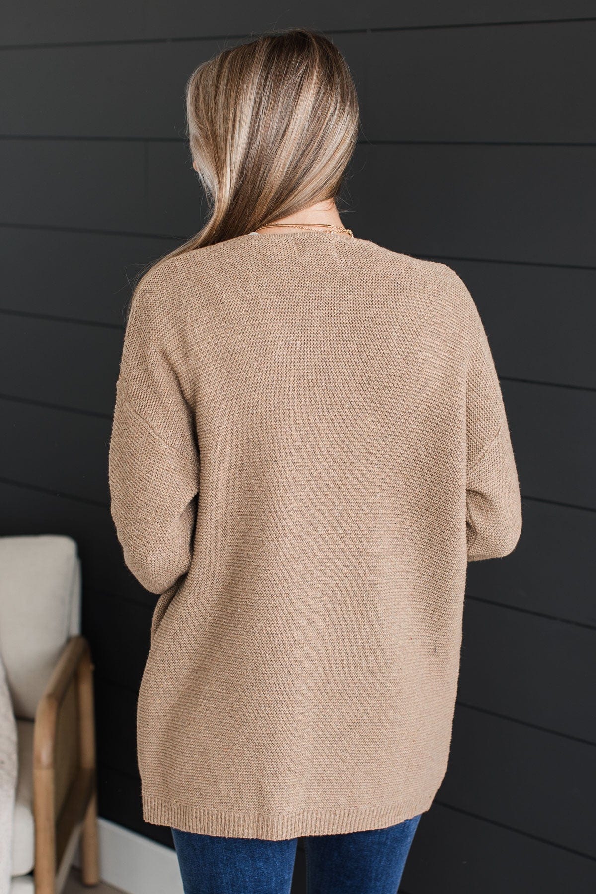 Keep Things Simple Knit Cardigan- Mocha - Image 7