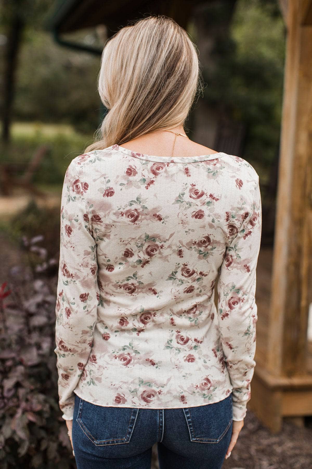Keeper Of My Heart Floral Pointelle Top- Ivory & Plum - Image 10