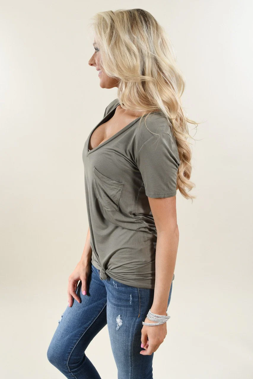 Keeping You Forever Pocket Top ~ Olive - Image 4