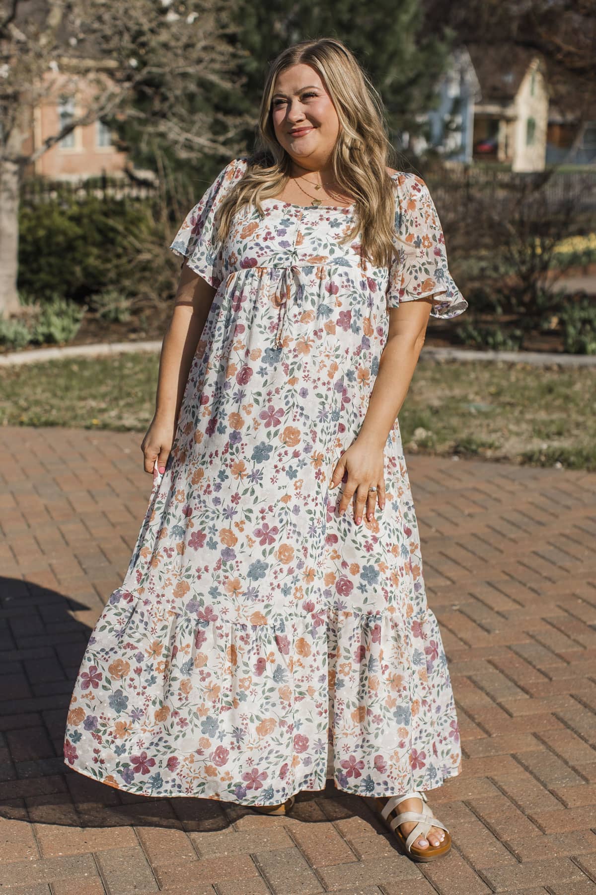 Kind Soul Floral Maxi Dress- Ivory - Image 4