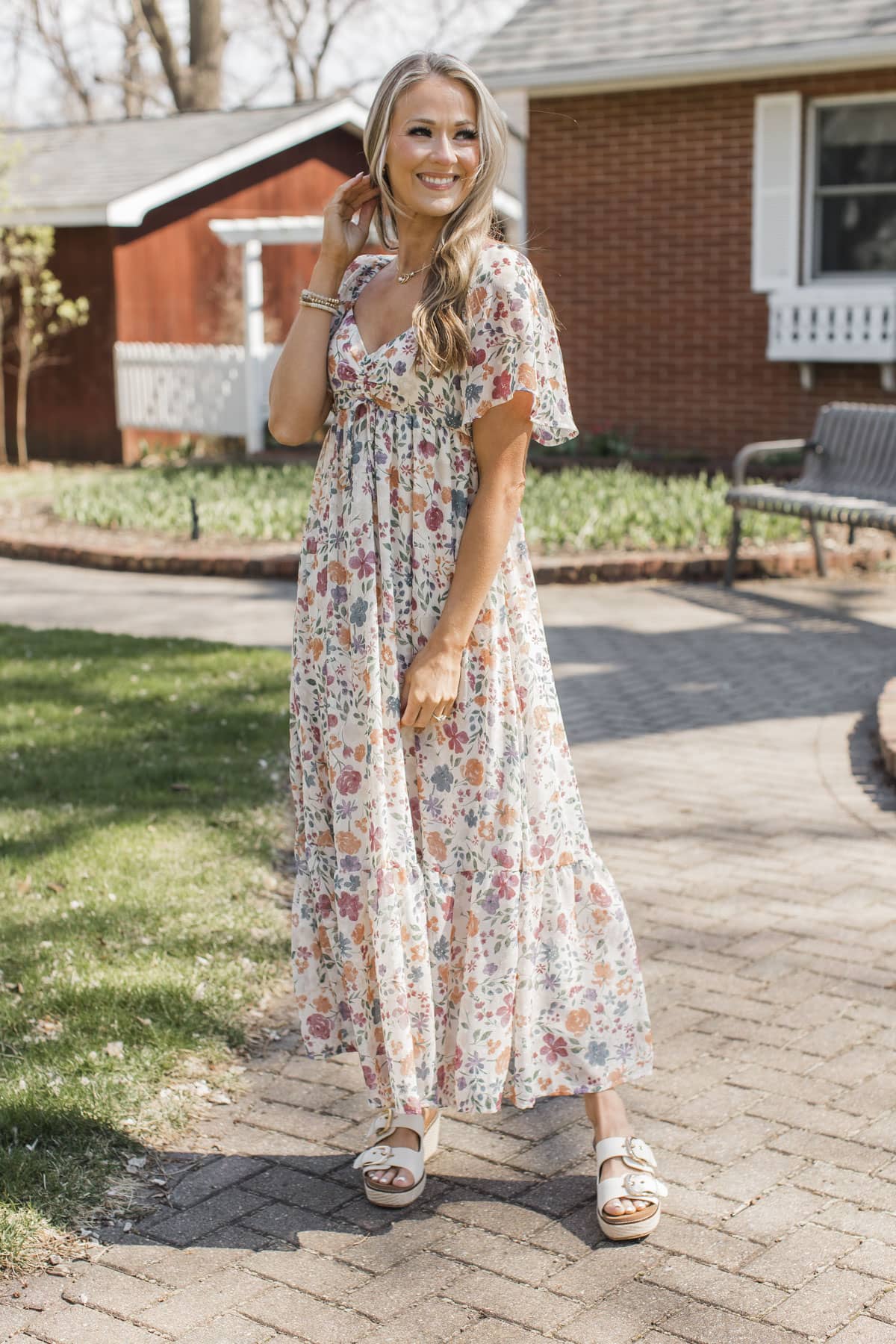 Kind Soul Floral Maxi Dress- Ivory - Image 5