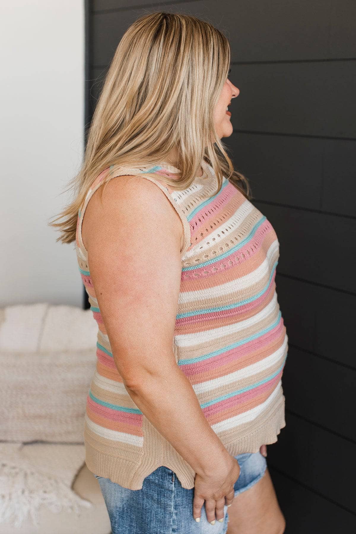 Kindly Yours Striped Knit Tank Top- Multi-Color - Image 5