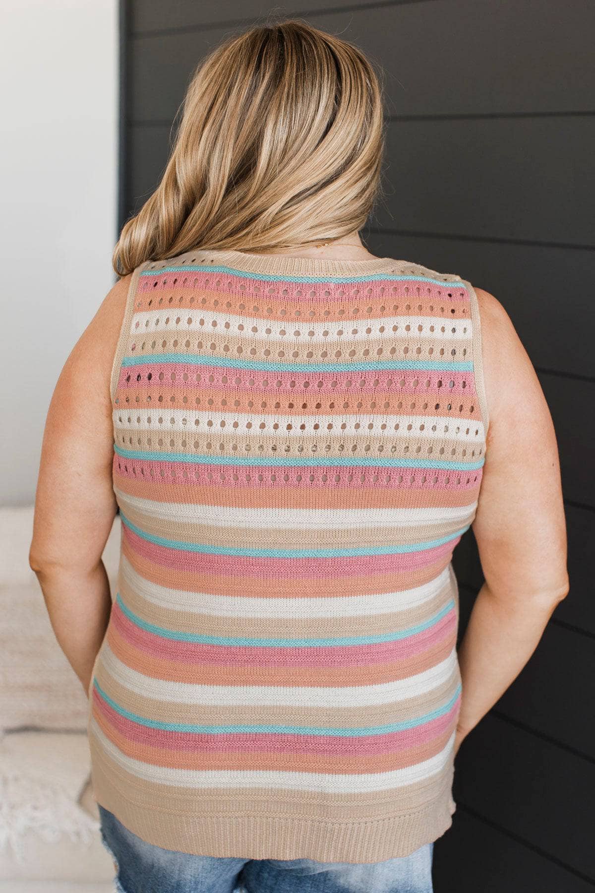 Kindly Yours Striped Knit Tank Top- Multi-Color - Image 7
