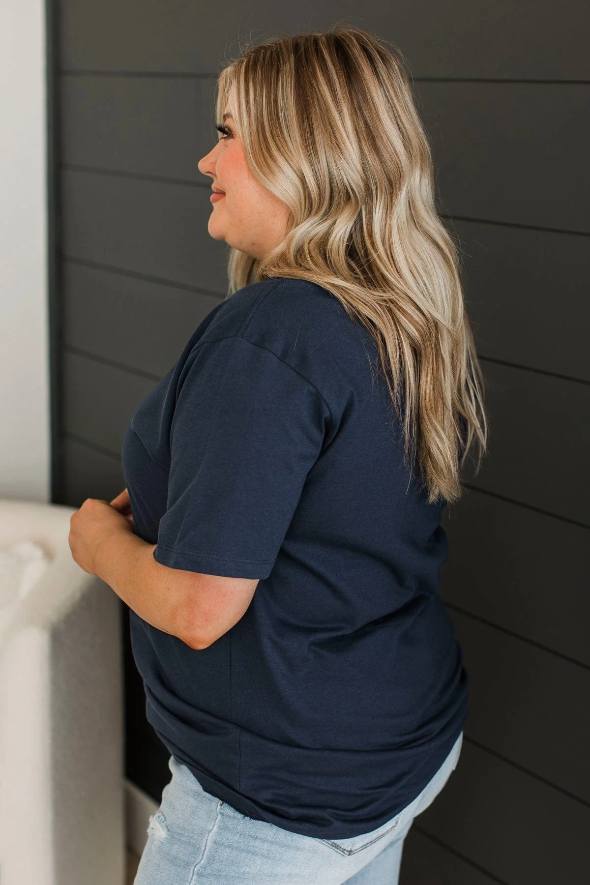 "Kindness" Graphic Tee- Navy - Image 6