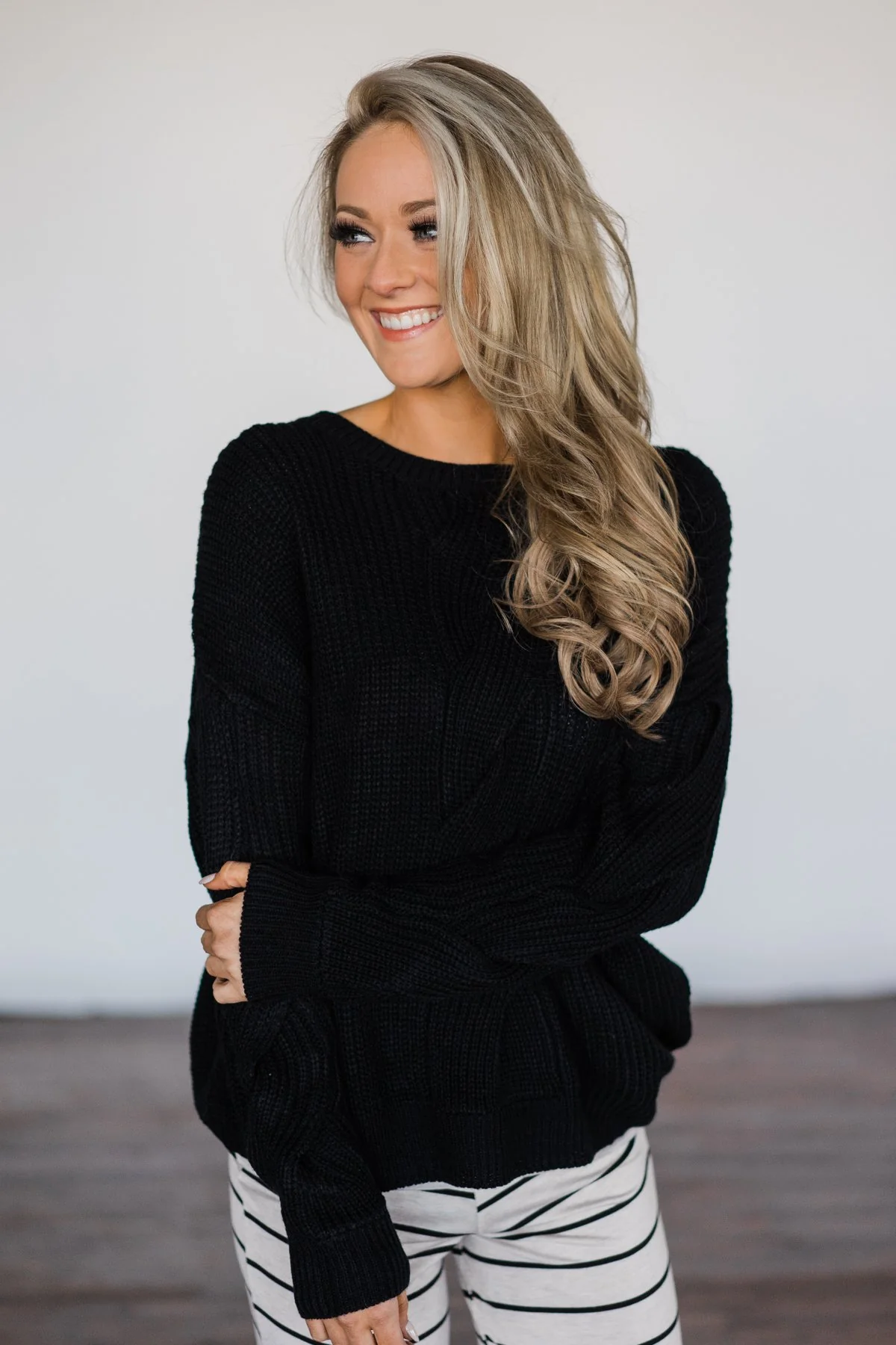Knit Black Sweater - Image 2