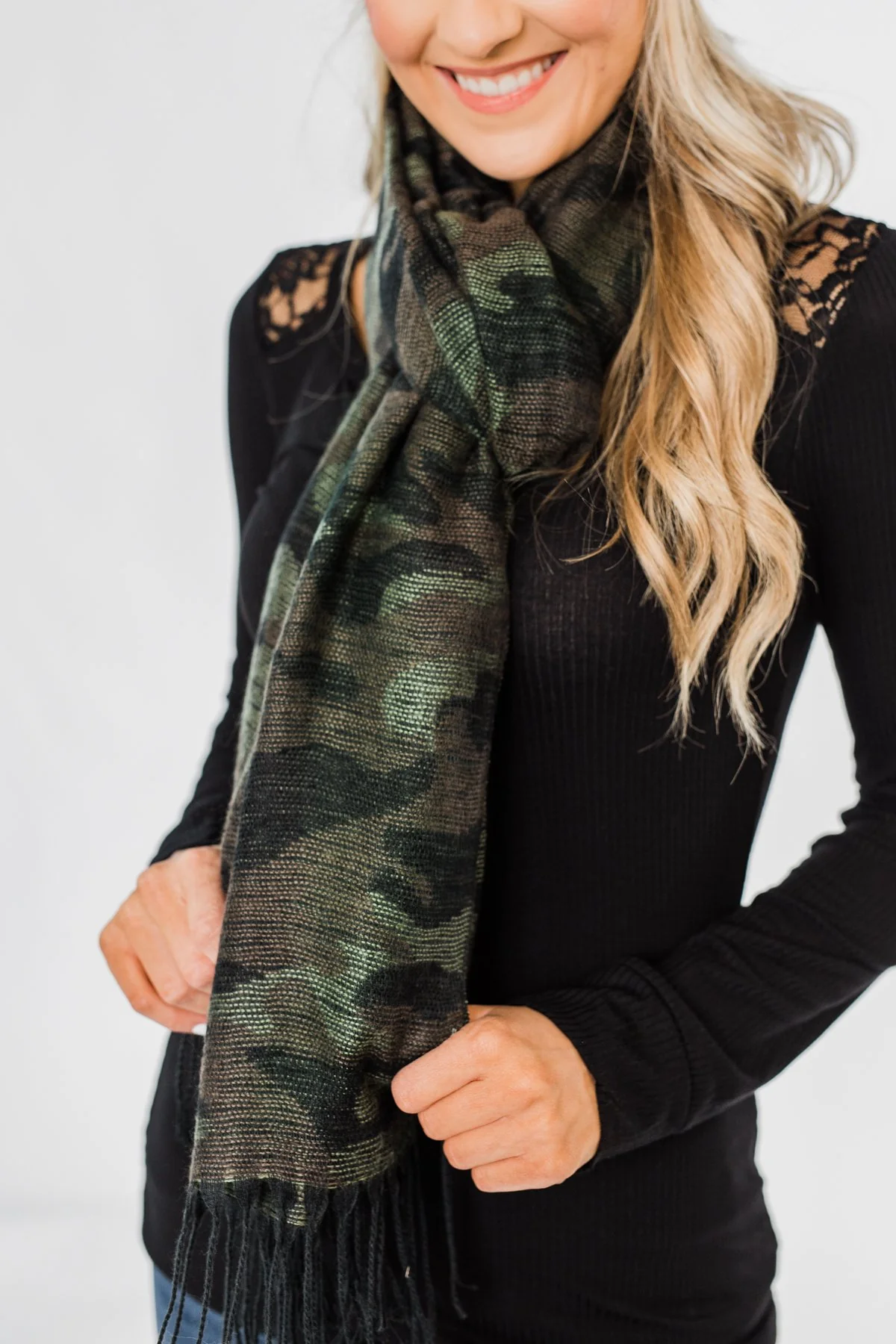 Knit Table Runner Scarf- Camo - Image 2