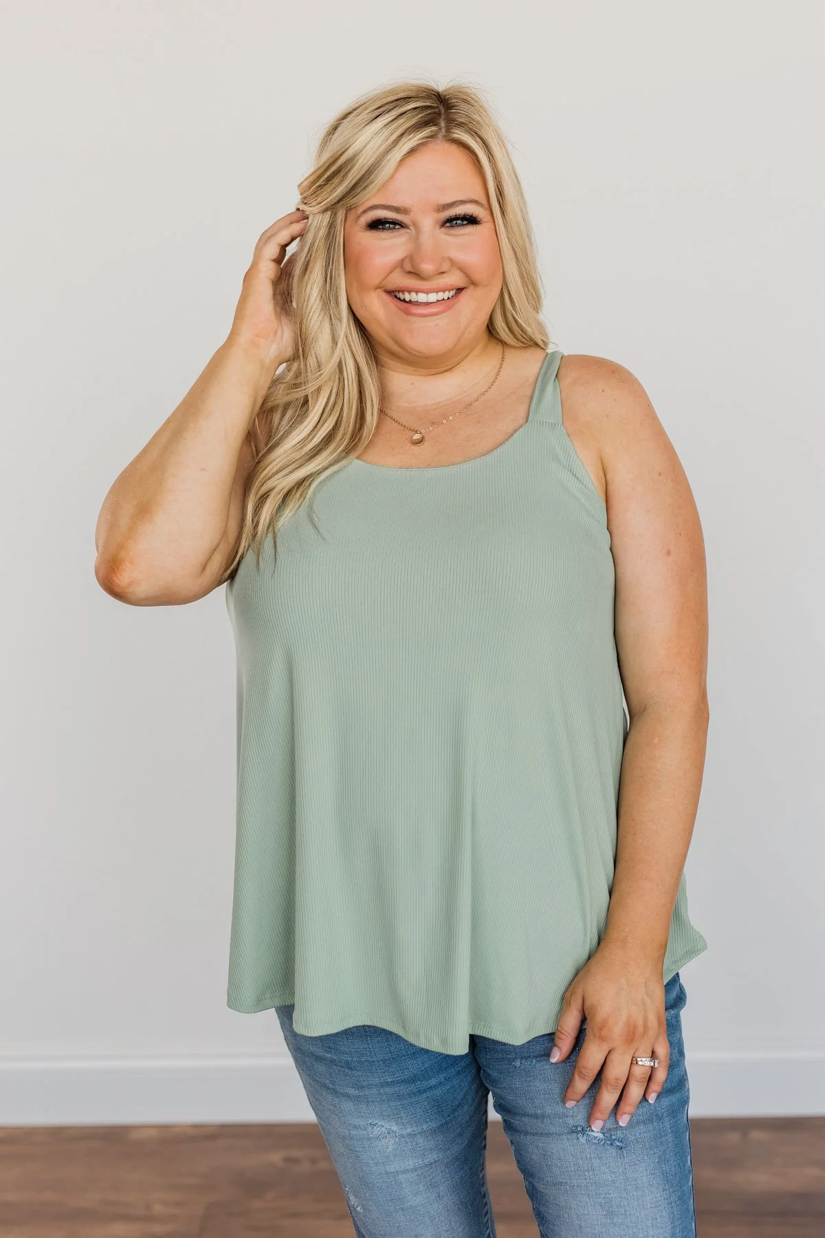 Know Your Worth Knit Tank Top- Mint Green - Image 5