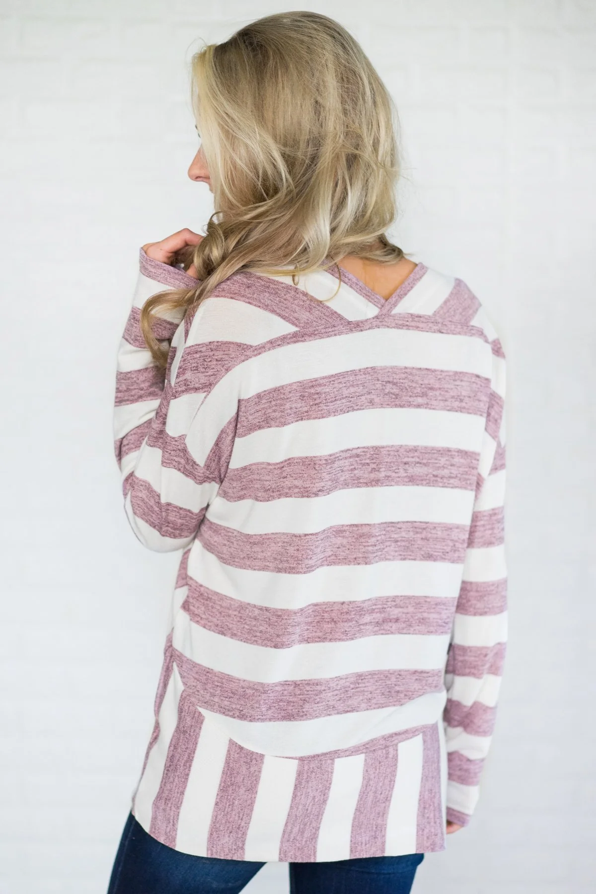 Kori Long Sleeve Striped V-Neck - Image 3