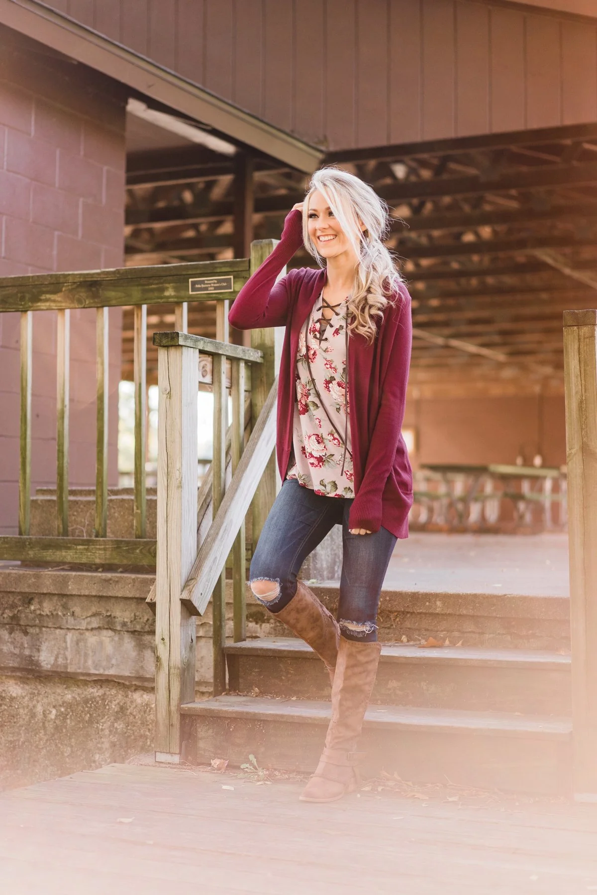 Lace Up Floral Top - Image 3
