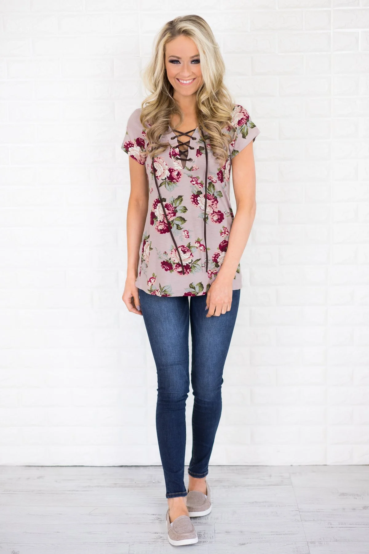 Lace Up Floral Top - Image 5