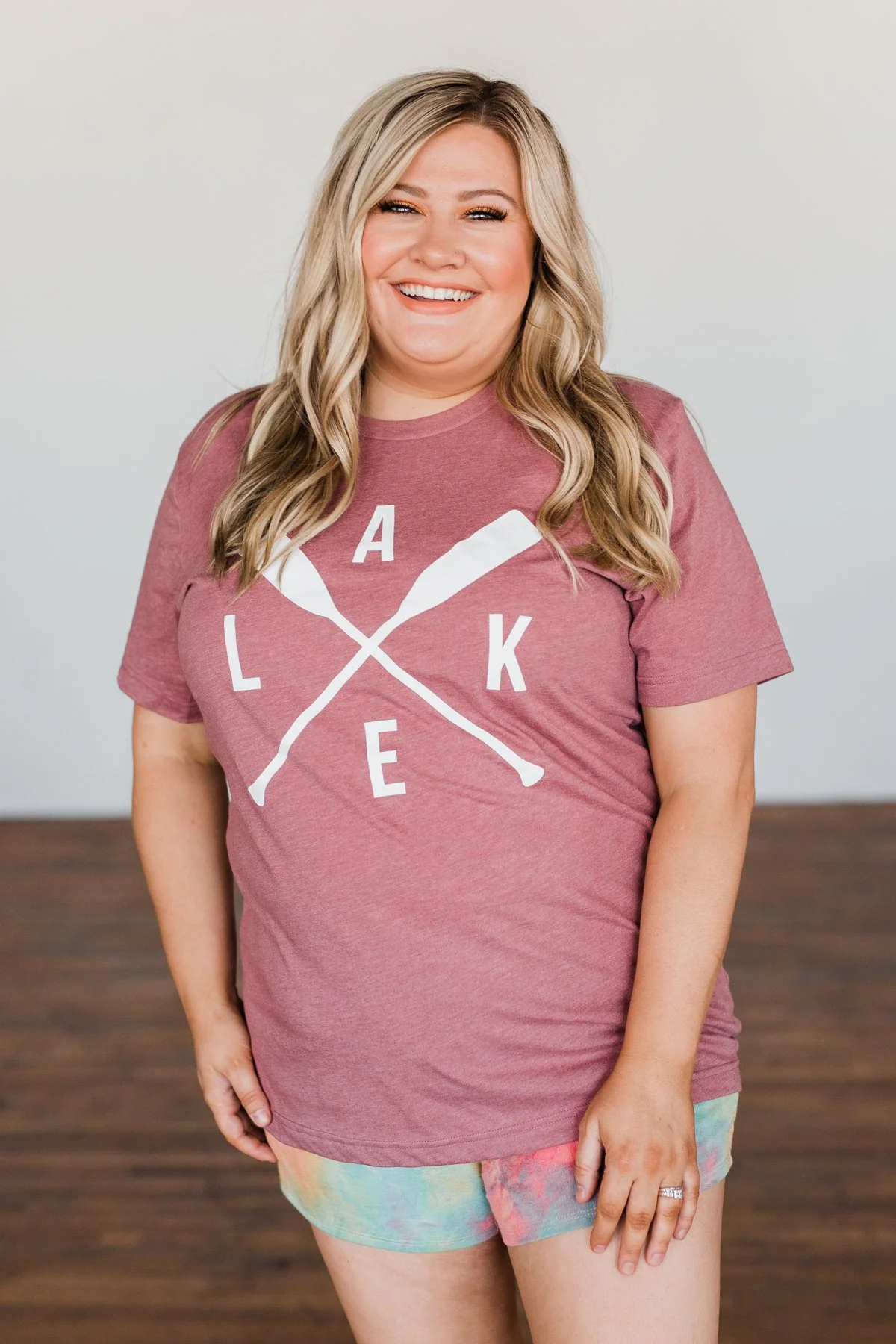 "Lake" Graphic Tee- Deep Mauve - Image 5
