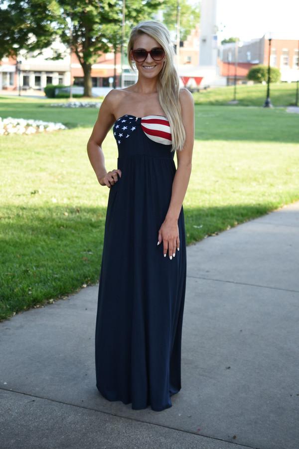 Land of the Free Strapless Maxi Dress - Image 2