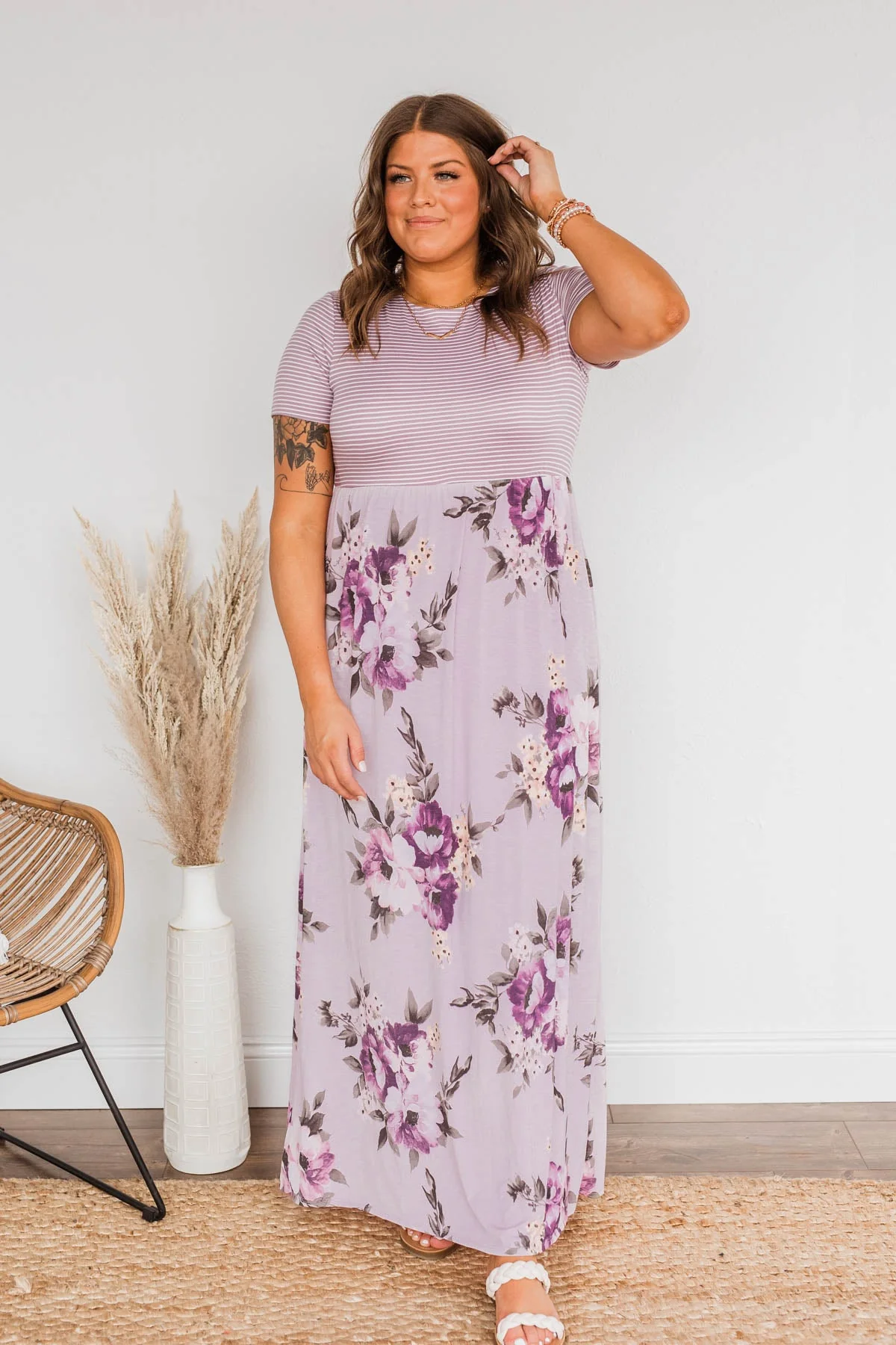 Lasting Memories Floral Maxi Dress- Lavender - Image 6