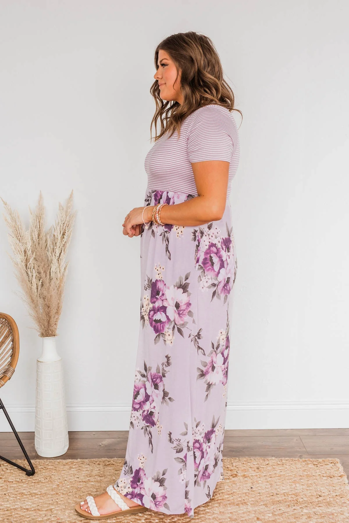 Lasting Memories Floral Maxi Dress- Lavender - Image 7