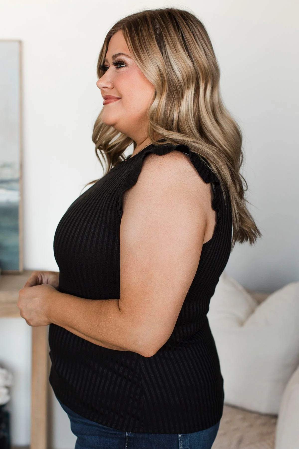Late Night Romance Knit Top- Black - Image 6
