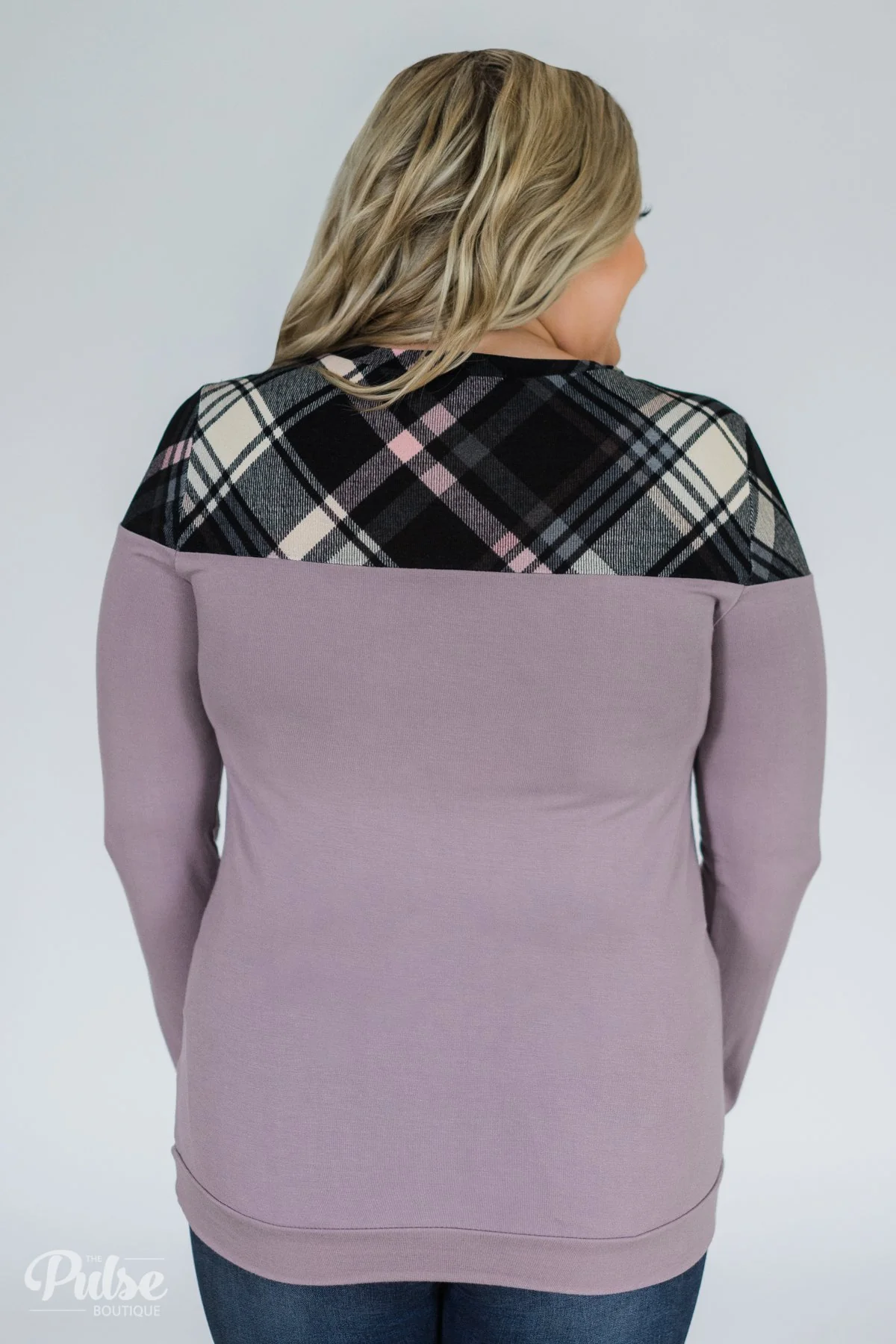 Lavender & Plaid Long Sleeve Top - Image 10