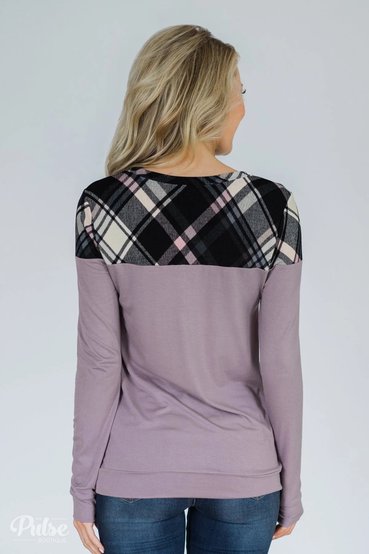 Lavender & Plaid Long Sleeve Top - Image 7