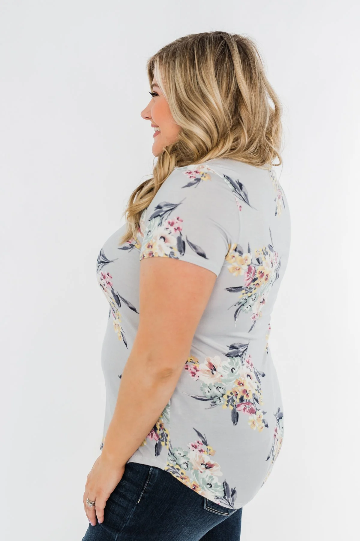 Lavish In Love Floral Top- Light Silver Purple - Image 7