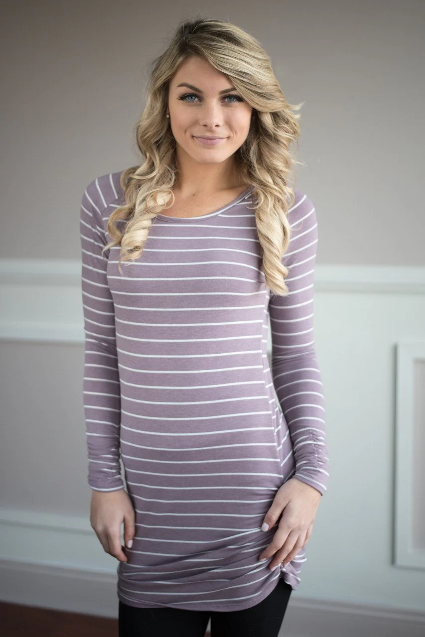 Layer it Up Striped Tunic Top ~ Purple - Image 3