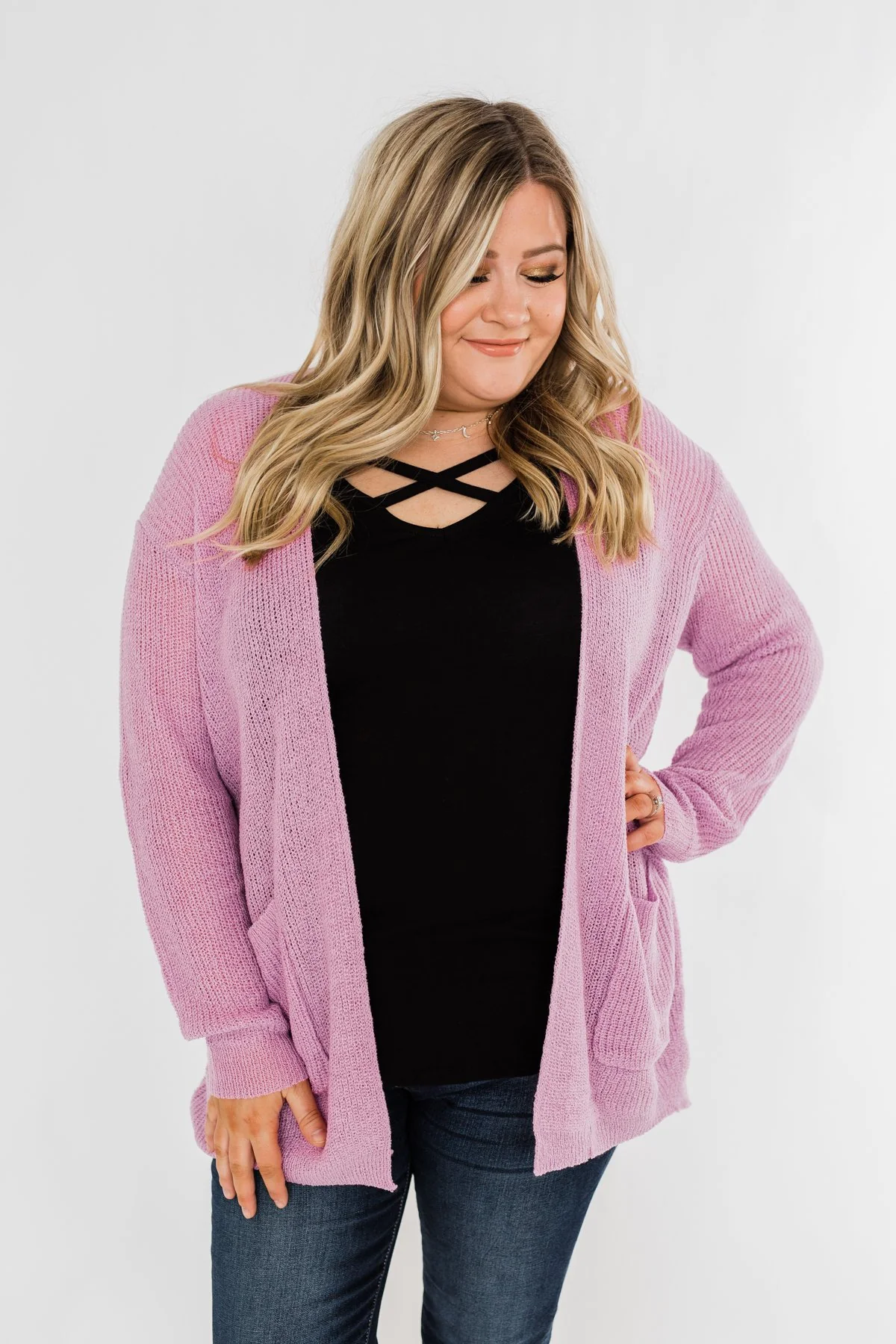 Layered With Love Knitted Cardigan- French Rose - Image 7