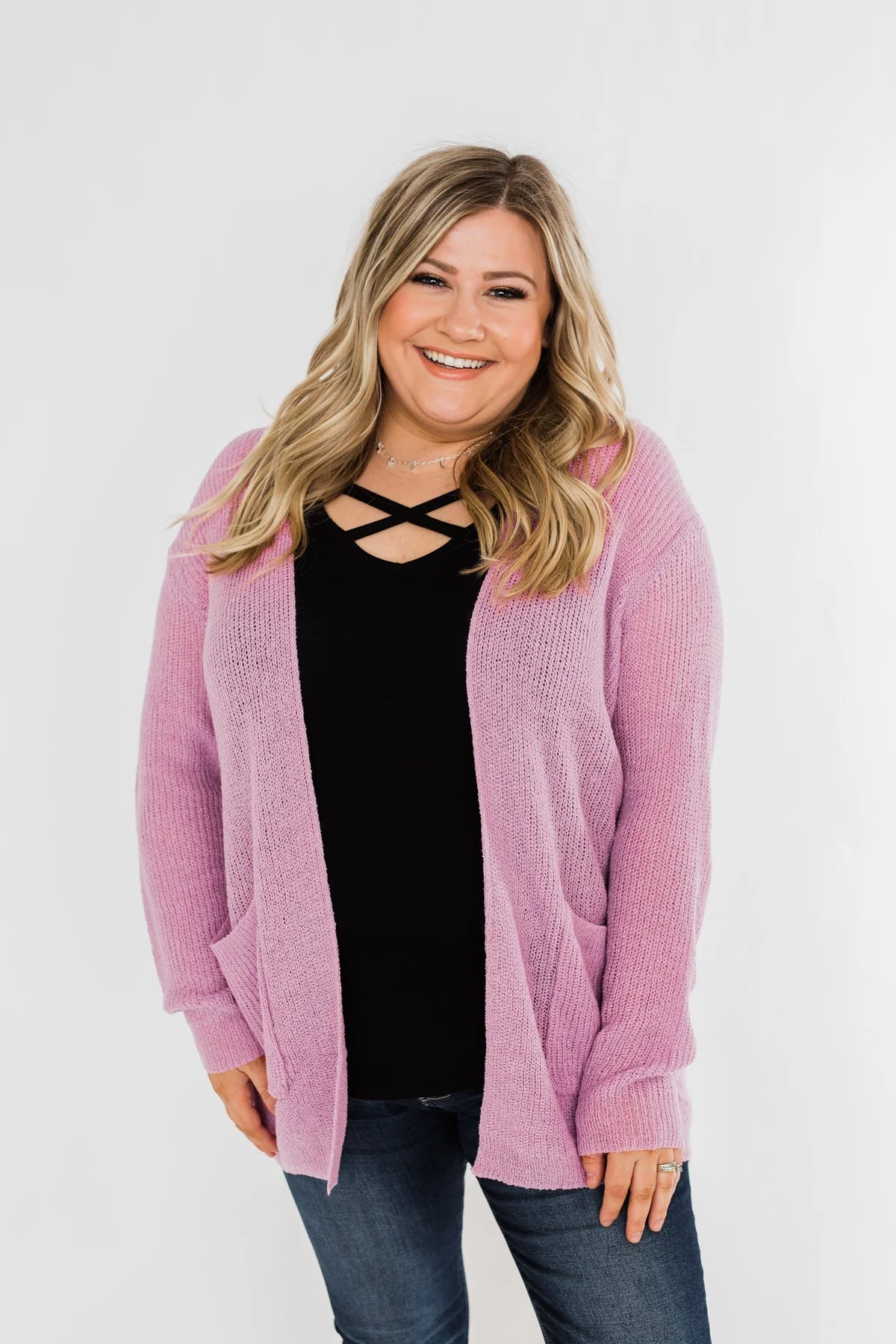 Layered With Love Knitted Cardigan- French Rose - Image 9