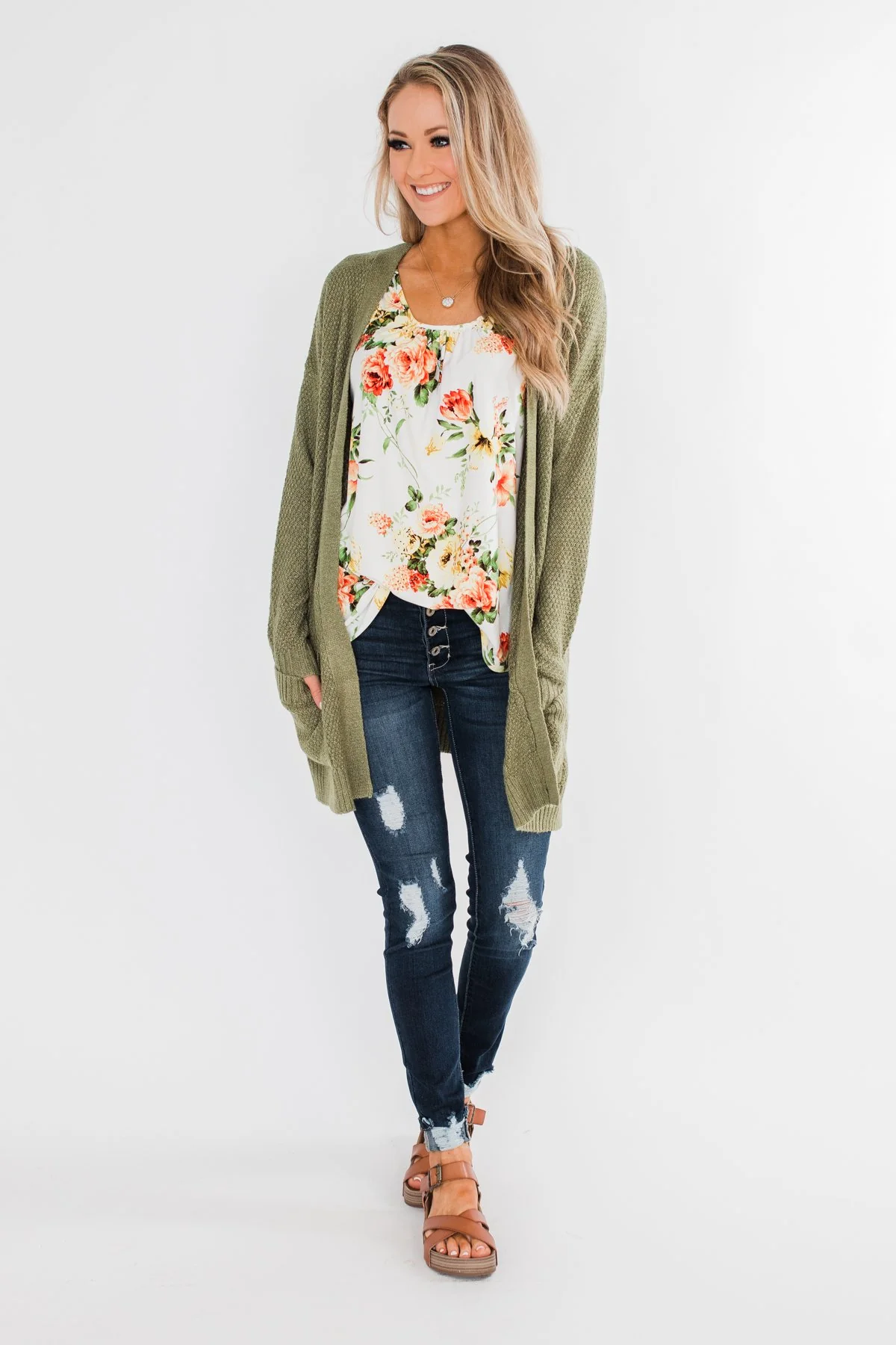 Lead Me To You Floral Tank Top- Ivory - Image 3