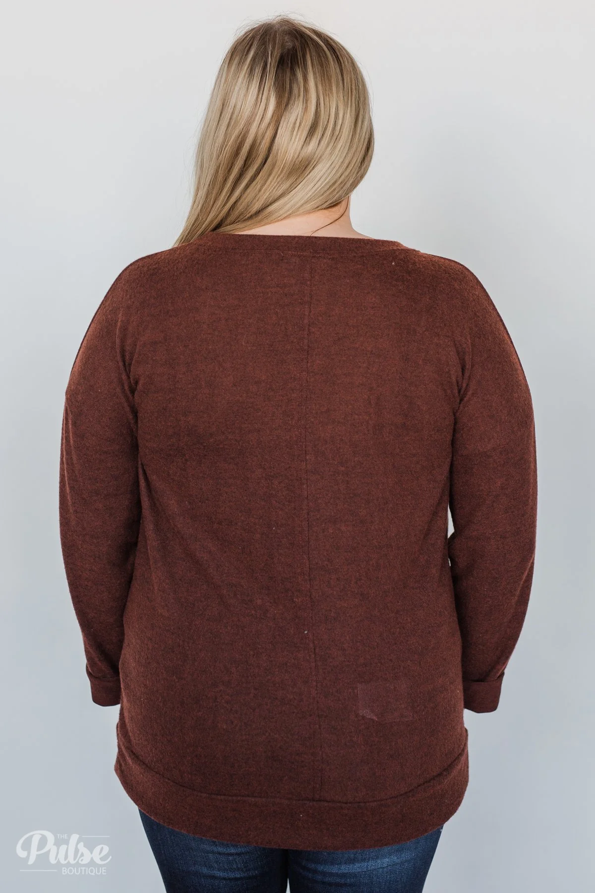 Lead the Way Pullover Sweater- Rust - Image 10