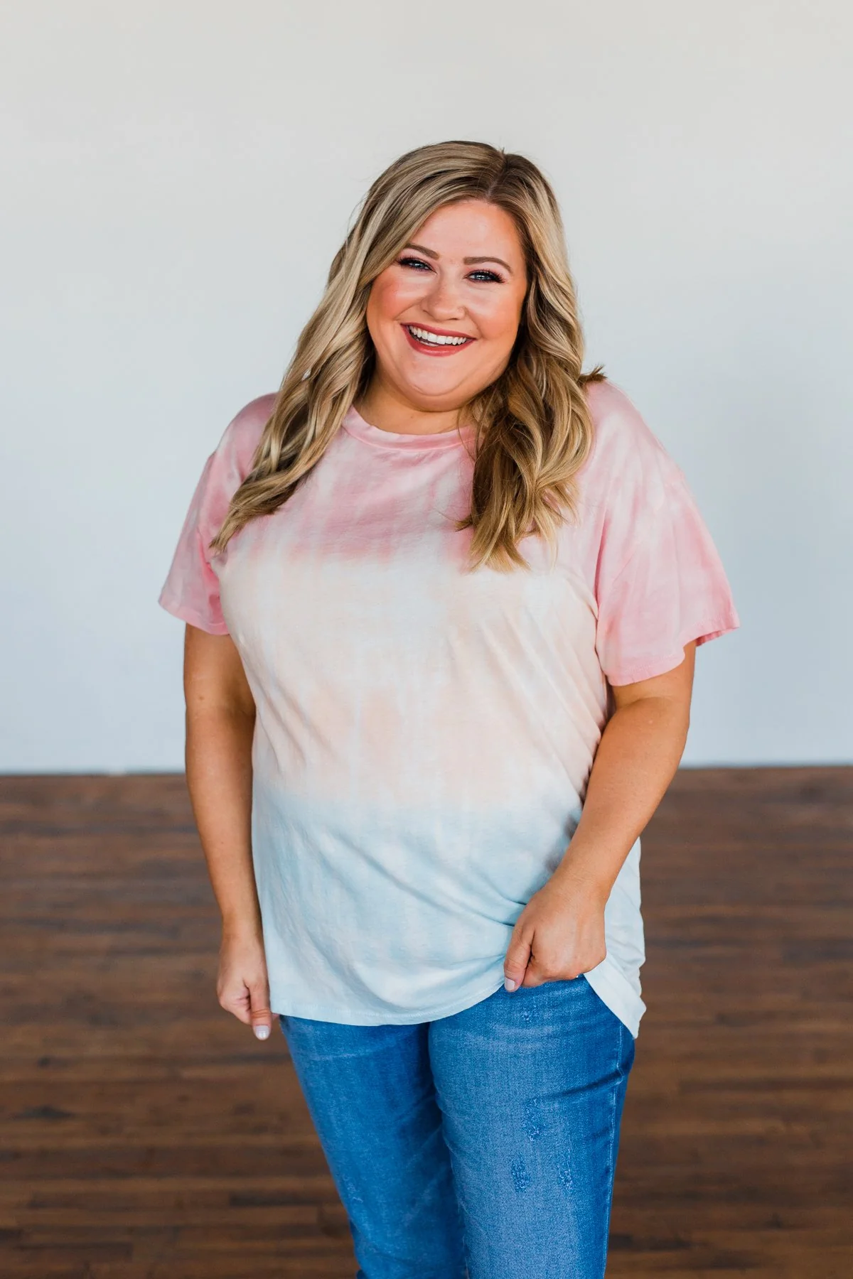 Leads To You Color Block Top- Peach, Pink, & Blue - Image 3