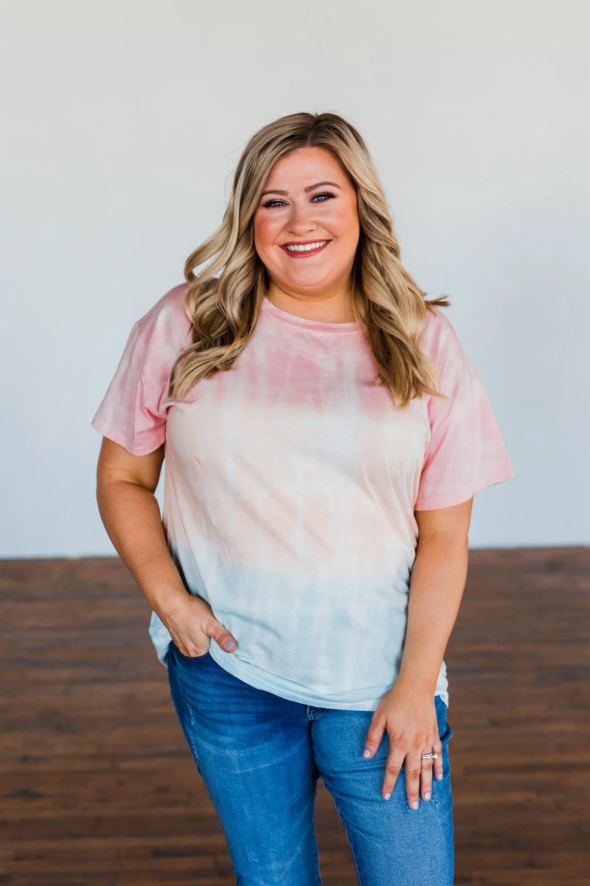 Leads To You Color Block Top- Peach, Pink, & Blue - Image 7