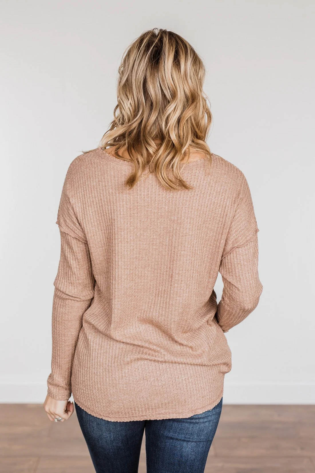 Leap Of Faith Long Sleeve Knit Top- Taupe - Image 11