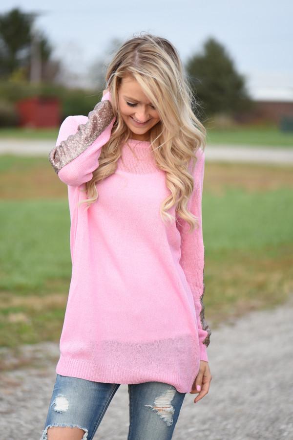 Leave a Little Sparkle Top - Pink - Image 4